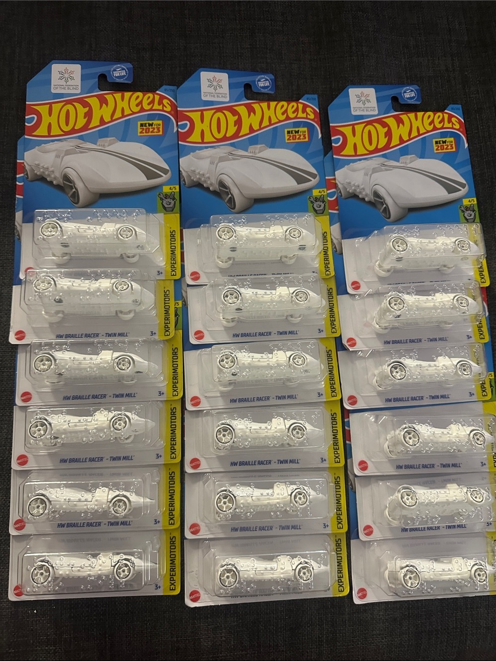 Hot Wheels HW Braille Racer Twin Mill - White (Lot of 18)